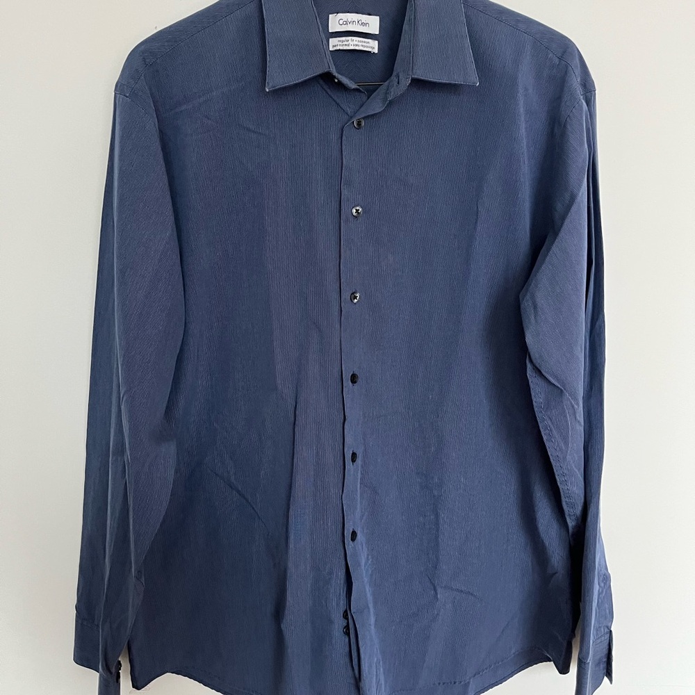 Calvin Klein Men's Navy Dress Shirt size 17